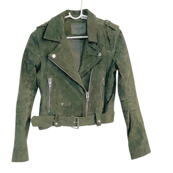 NWT Blank NYC Suede Moto Jacket Green Size XS - Picture 5 of 8